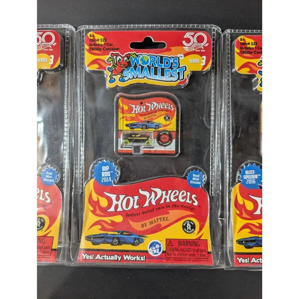 Lot of 3 World's Smallest Hot Wheels 50th Anniversary Sealed Mini Cars